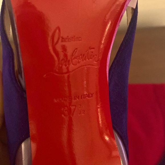 Christian Louboutin Eclipse Blue Purple New Galata 100 Mm Cutout Snakeskin Suede - Picture 5 of 7